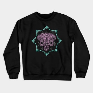 Elephant Mandala - Boho Animal Art Crewneck Sweatshirt